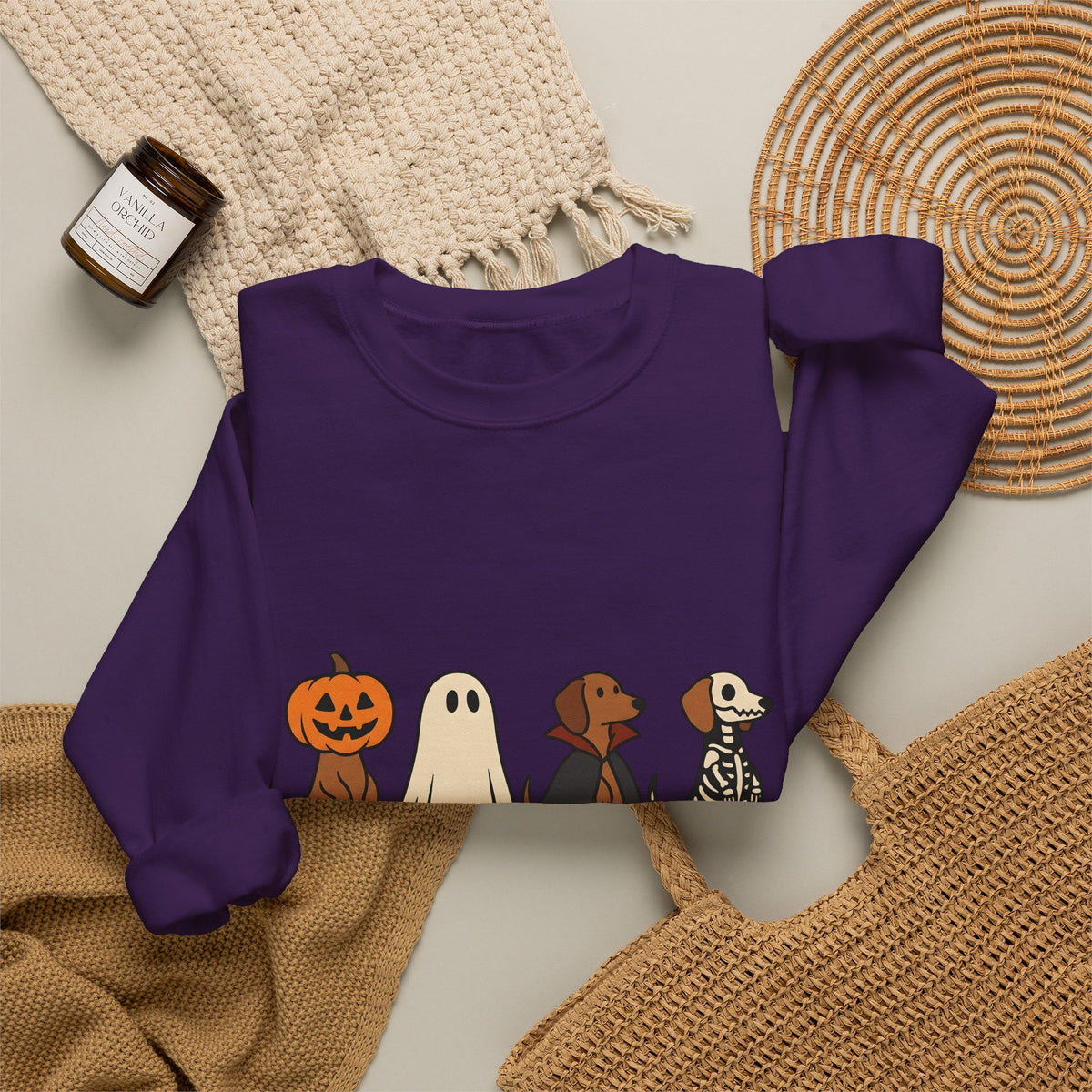 Sausage Dog Costumes Sweatshirt Halloween Animals Gift Women Animated Sweatshirt Dachshund Sweatshirt Halloween Fan Cartoon Sweatshirt Pet Graphic Doodle
