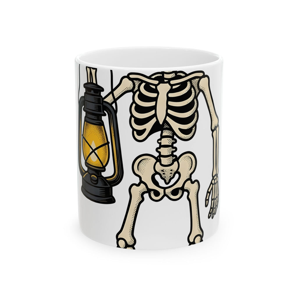 Skeleton Lantern Halloween Spooky Gift Vintage Jack O Lantern Horror Fan Creepy Hand Drawn Mug