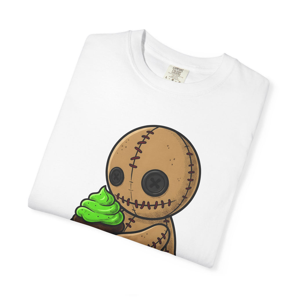 Voodoo Doll T-Shirt Desserts Spooky Gift Women Cartoon T-Shirt Poppet T-Shirt Pastry Fan Comic T-Shirt Horror Graphic Gothic Cupcake T-Shirt