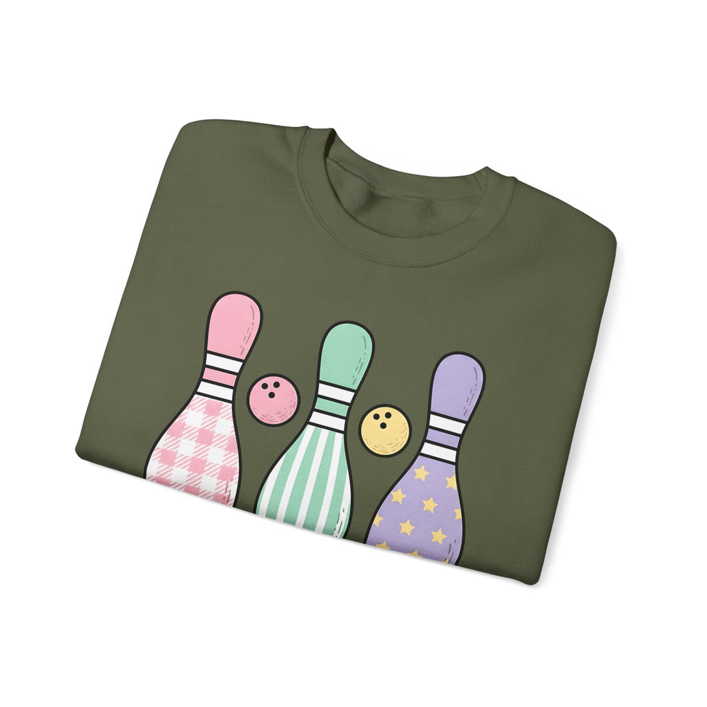 Bowling Pins Sweatshirt Bowling Activity Gift Women Line Art Sweatshirt Tenpins Sweatshirt Bowling Fan Bowling Illustrations Sweatshirt Marker Bowling Ball