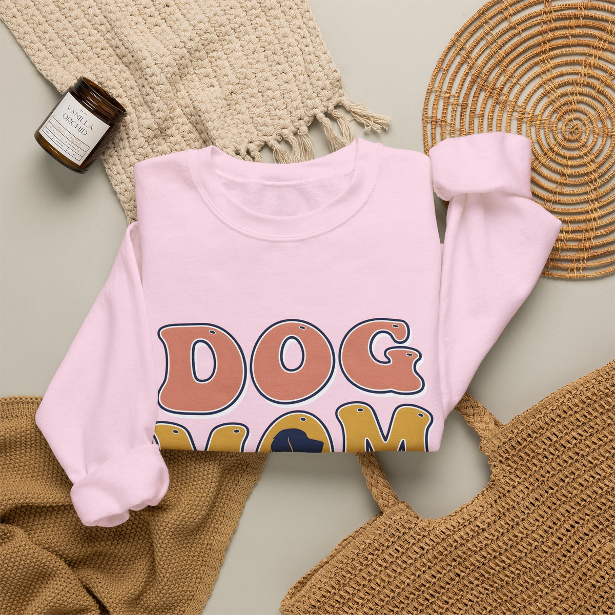 Dog Outline Sweatshirt Dog Mom Animal Gift Women Vintage Sweatshirt Puppy Sweatshirt Dog Mom Fan Retro Sweatshirt Creature Graphic Minimalist Large Text Sweatshirt