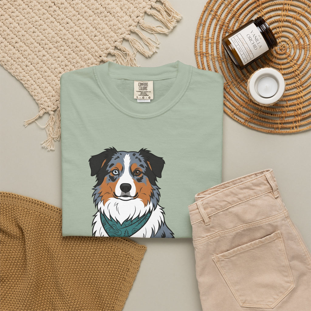 Australian Shepherd T-Shirt Dog Pet Gift Women Cartoon T-Shirt Blue Heeler T-Shirt Dog Fan Aussie Graphic Dog Design Vintage Bandana T-Shirt