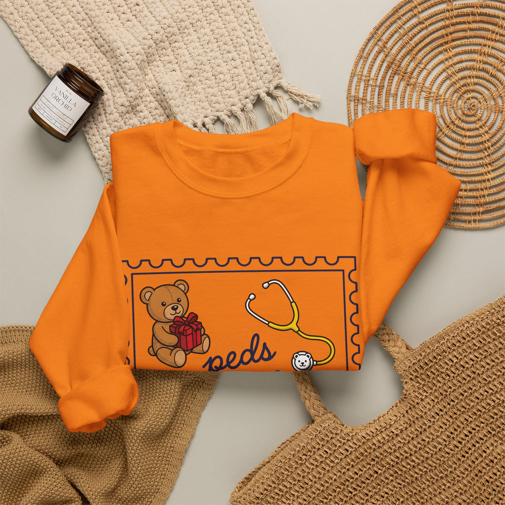 Teddy Bear Sweatshirt Nurse Christmas Gift Women Cartoon Sweatshirt Teddy Sweatshirt Healthcare Enthusiast Comic Sweatshirt Winter Graphic Retro Stethoscope