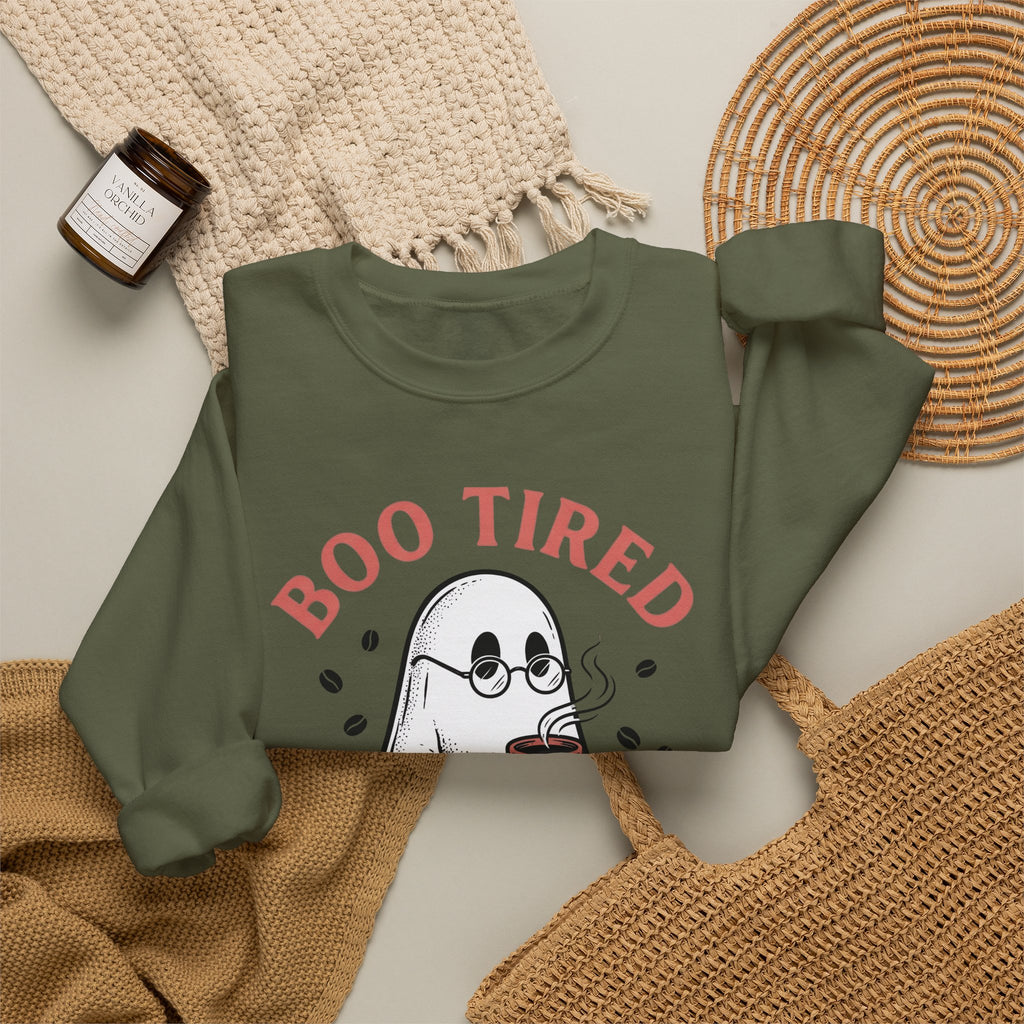 Ghost Brew Sweatshirt Halloween Latte Gift Women Line Art Sweatshirt Spirit Sweatshirt Horror Fan Spectral Sweatshirt Coffee Graphic Comic Tea Cup Sweatshirt