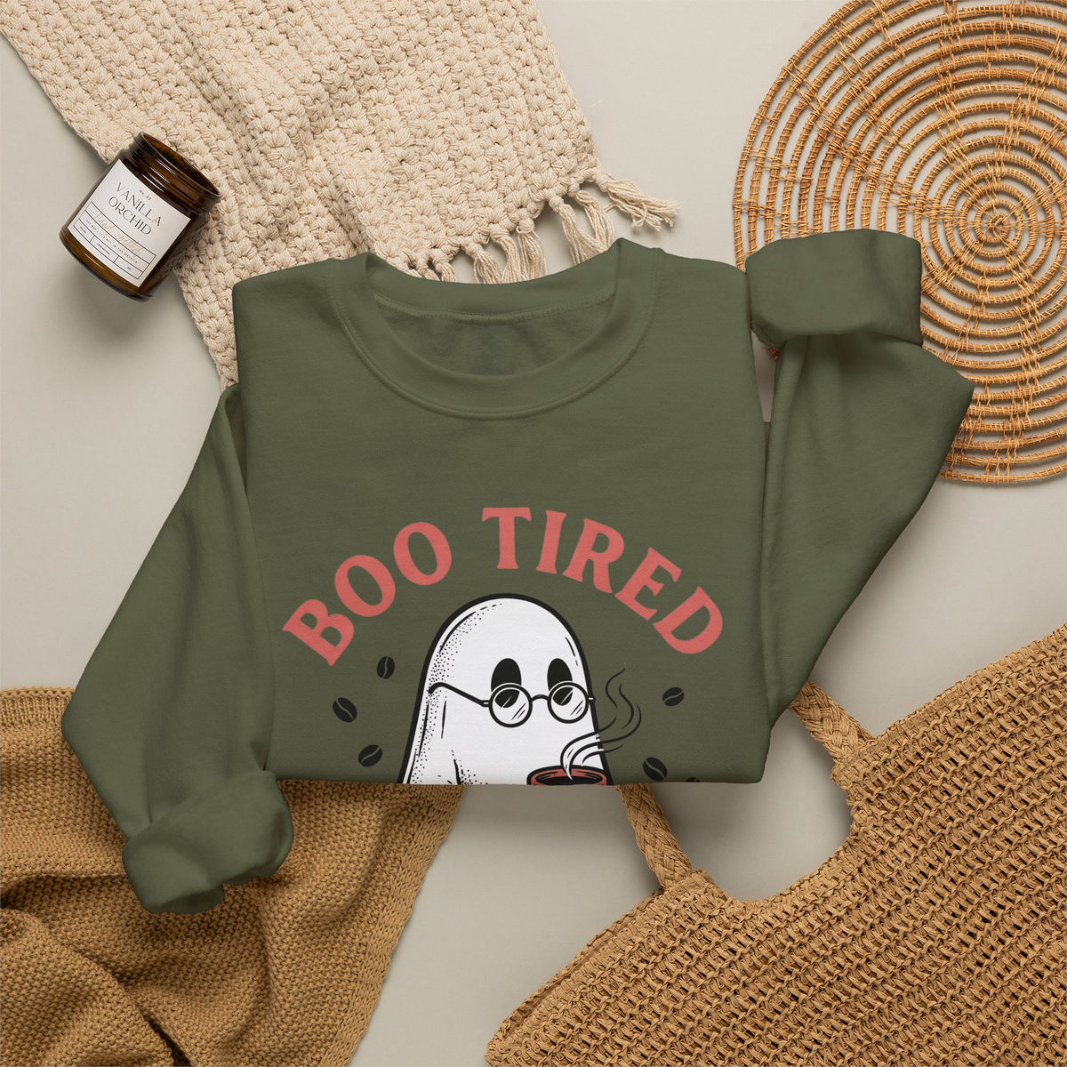 Ghost Brew Sweatshirt Halloween Latte Gift Women Line Art Sweatshirt Spirit Sweatshirt Horror Fan Spectral Sweatshirt Coffee Graphic Comic Tea Cup Sweatshirt