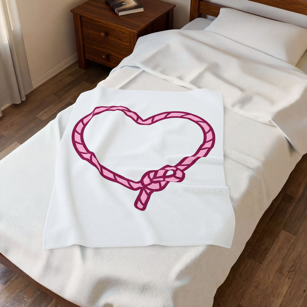 Rope Heart Blanket Cowgirl Cowboy Gift Women Contemporary Art Blanket Heart Tie Blanket Rodeo Fan Modern Art Blanket Cowboy Graphic Sleek Knot