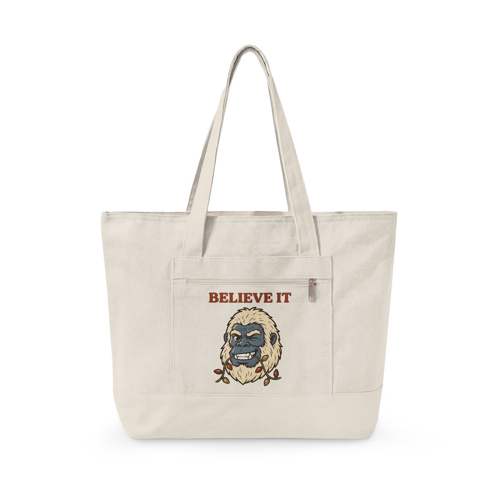 Abominable Snowman Face Tote Bag Christmas Jokes Gift Women Comic Tote Bag Yeti Tote Bag Xmas Fan Cartoon Tote Bag Pun Graphic Retro Holiday Lights