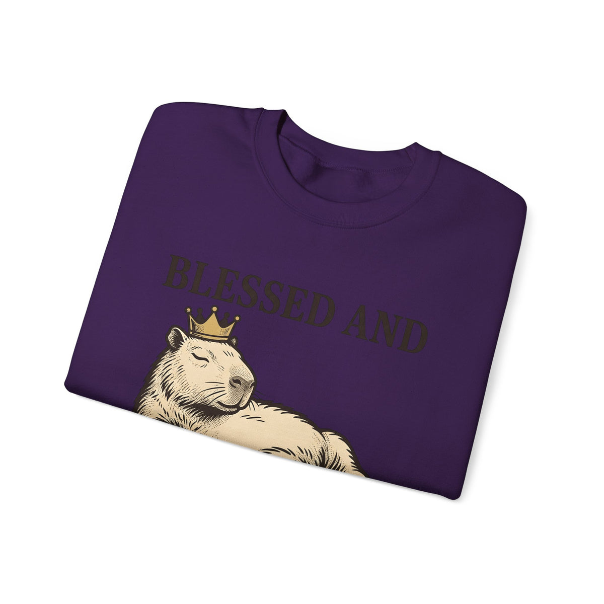 Capybara Crown Sweatshirt Capybara Comedy Gift Women Classic Sweatshirt Crown Sweatshirt Rodent Fan Retro Sweatshirt Humor Graphic Doodle Beast Sweatshirt