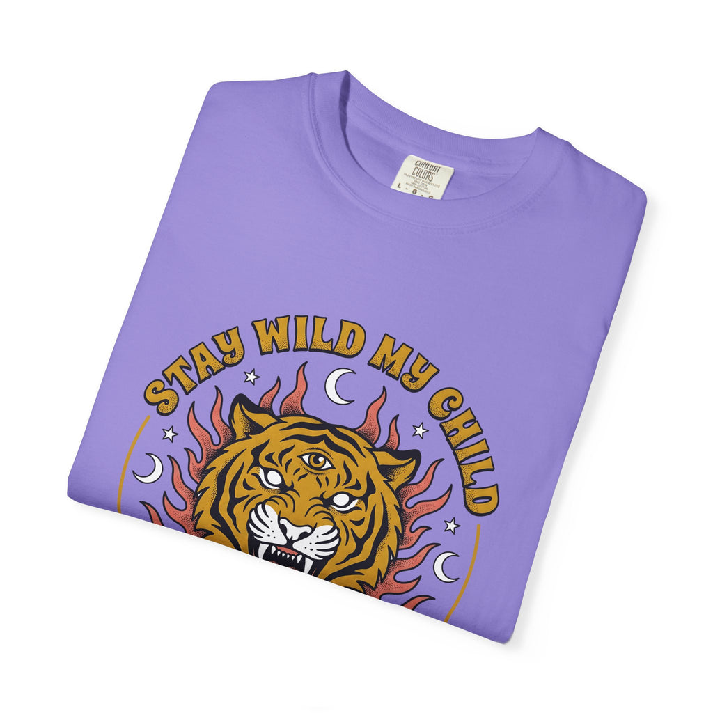 Tiger Head T-Shirt Boho Chic Animal Gift Women Psychedelic T-Shirt Tiger T-Shirt Hippie Fan Tribal Graphic Vintage Rose T-Shirt