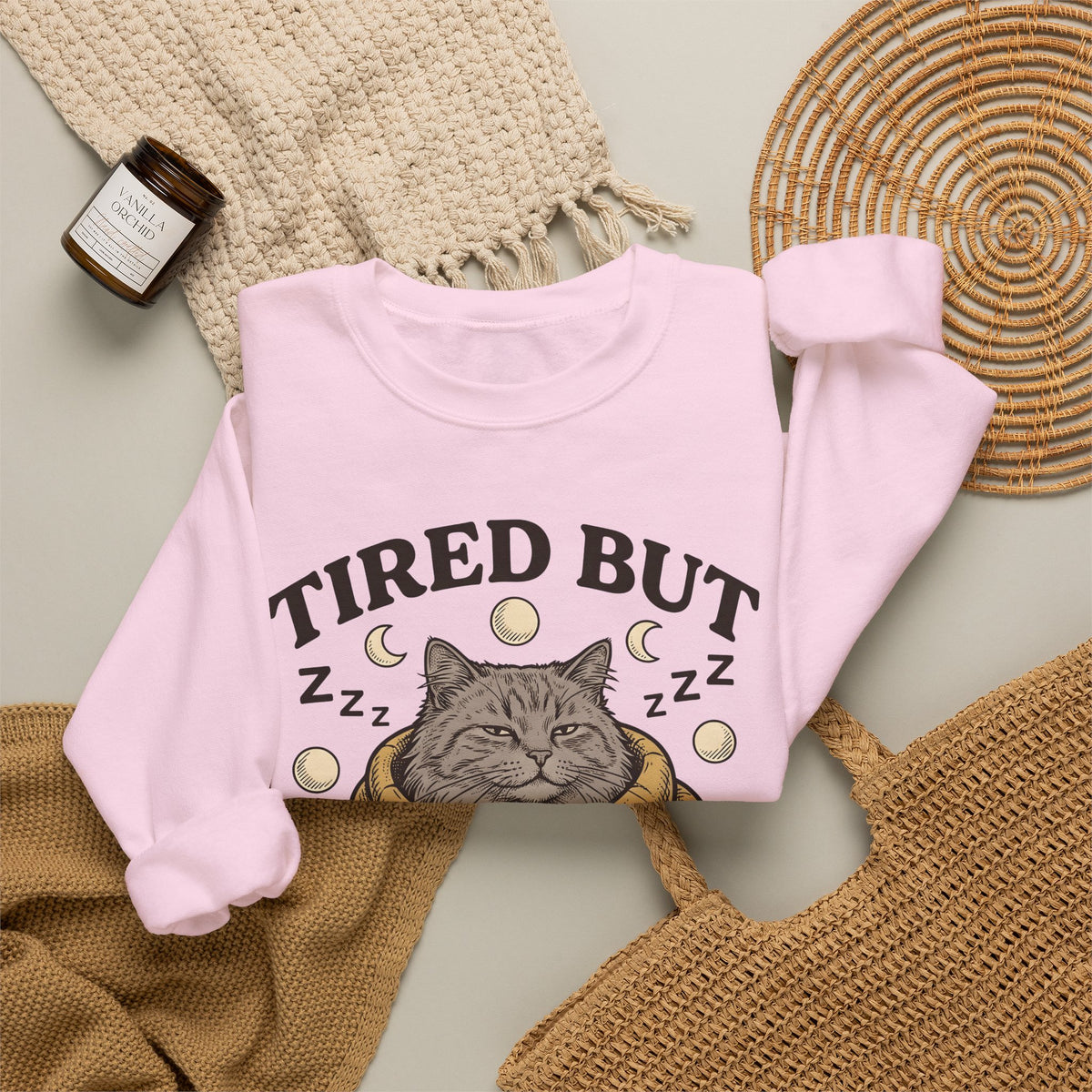 Cat Sweatshirt Sweatshirt Cat Cozy Gift Women Vintage Sweatshirt Throw Sweatshirt Sweatshirt Cat Fan Retro Sweatshirt Snug Graphic Hand Drawn Moon Sweatshirt