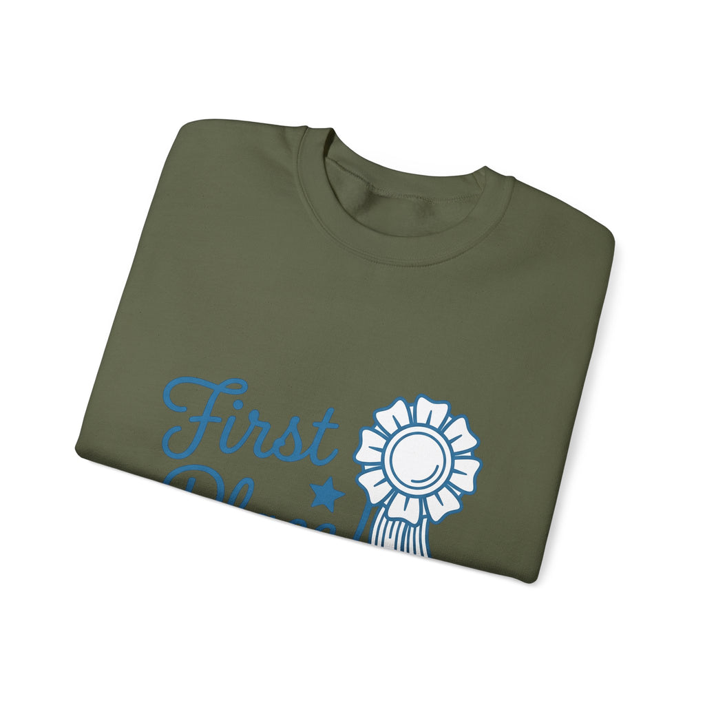 Prize Ribbon Cowgirl Cowboy Gear Gift Cute Rosette Rodeo Fan Western Cowboy Vintage Spark Sweatshirt