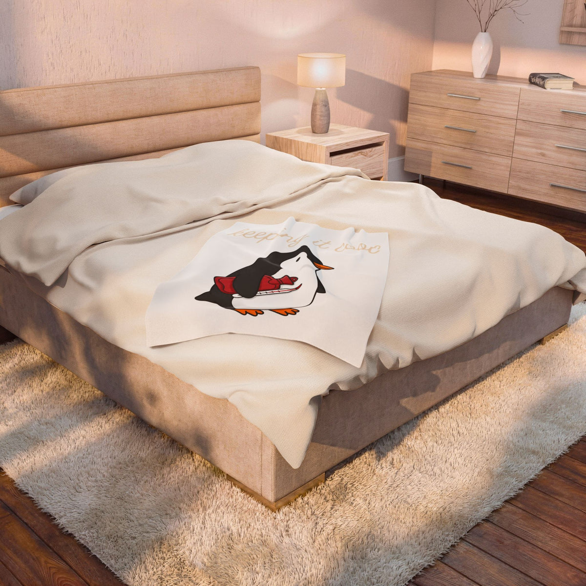 Penguin Nurse Blanket Nurse Wildlife Gift Women Comic Blanket Penguin Blanket Nursing Enthusiast Cartoon Blanket Wildlife Graphic Simple