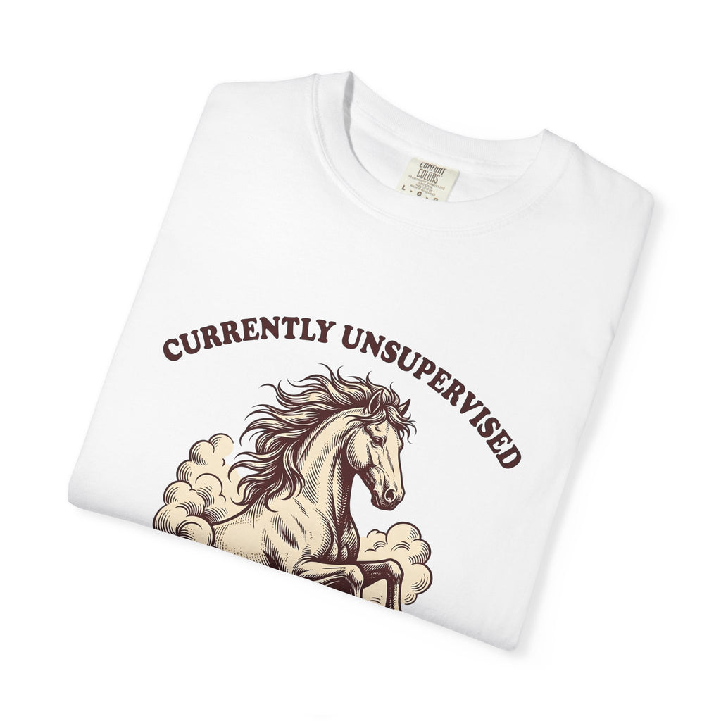 Horse Illustration T-Shirt Cowgirl Wildlife Gift Women Retro T-Shirt Equine T-Shirt Cowboy Fan Rodeo T-Shirt Wildlife Graphic Country Sky T-Shirt