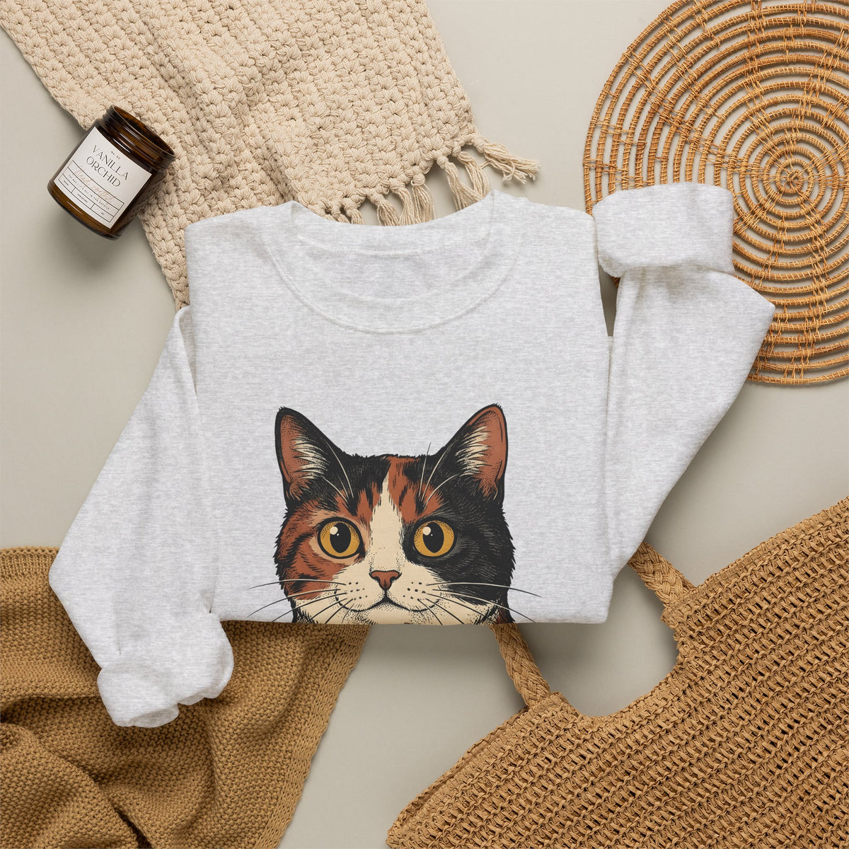 Kitten Sweatshirt Sweatshirt Cat Herbal Gift Women Sketch Sweatshirt Cat Cup Sweatshirt Cat Fan Feline Drawing Sweatshirt Herbalism Graphic Retro Tea Sweatshirt Sweatshirt