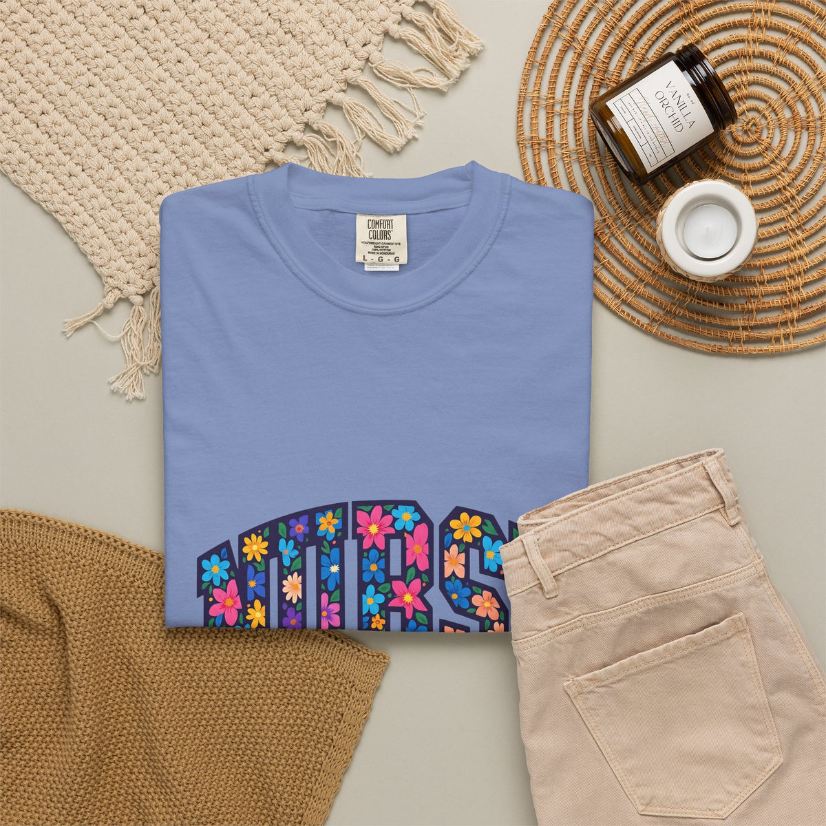 Blossom Lettering T-Shirt Nurse Thanks Gift Women Striking T-Shirt Calligraphy T-Shirt Healthcare Enthusiast Bold T-Shirt Appreciation Graphic