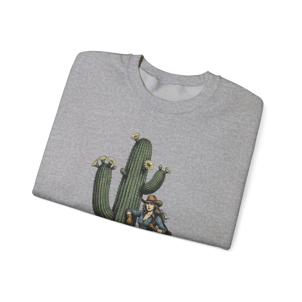 Cowgirl Cactus Cowgirl Ranch Gift Western Prickly Pear Cowboy Fan Rodeo Farm Vintage Saddle Sweatshirt