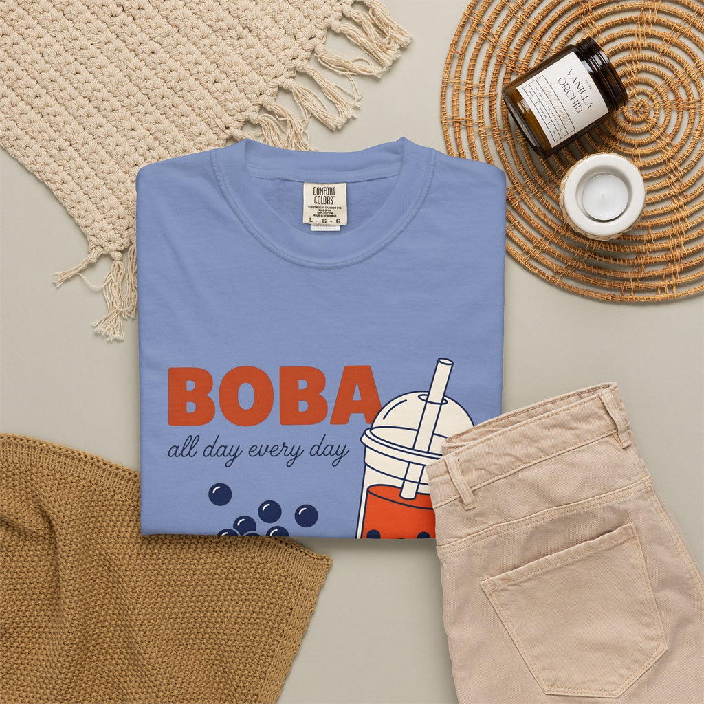 Tapioca Tea T-Shirt Boba Dessert Gift Women Hand Drawn T-Shirt Bubble Tea T-Shirt Boba Fan Hand Drawn T-Shirt Sweet Graphic Line Art Carp T-Shirt