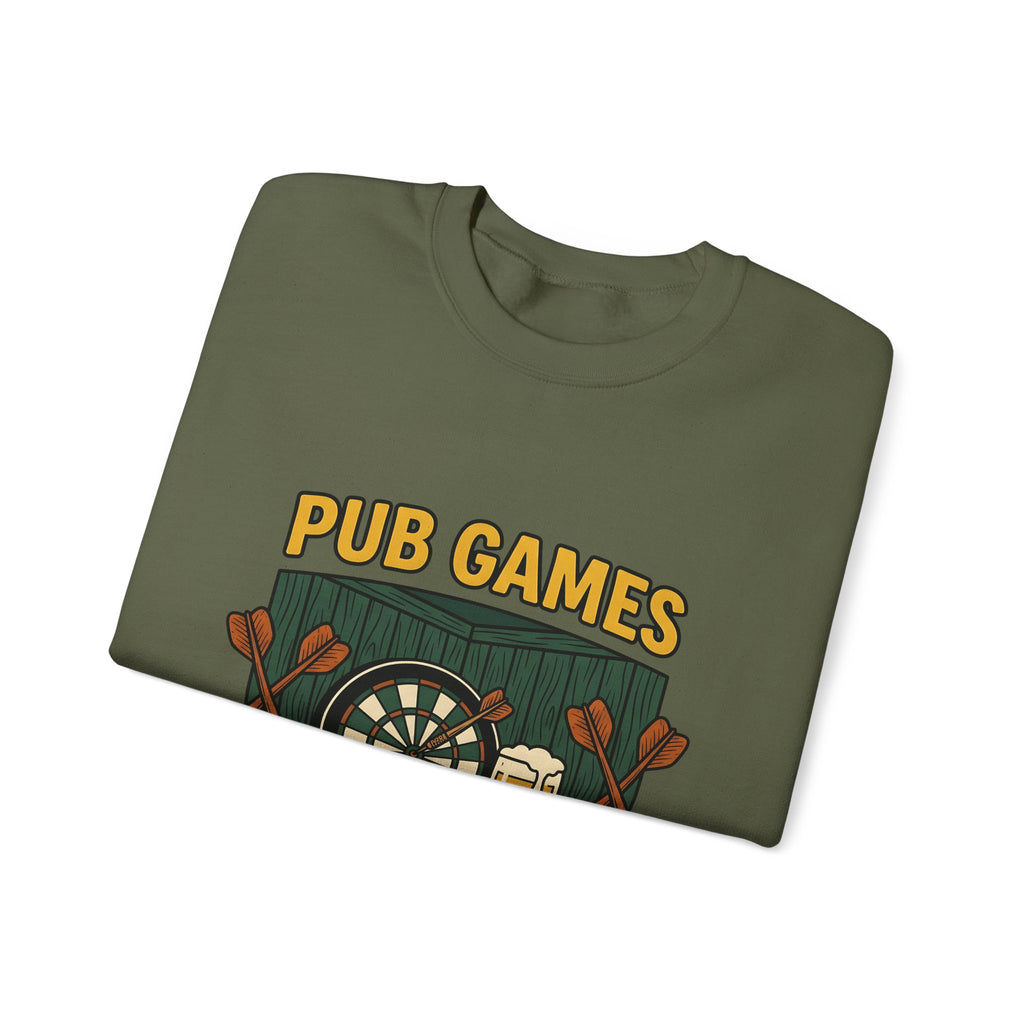 Darts Game Sweatshirt Sports Lounge Gift Women Grunge Sweatshirt Darts Sweatshirt Athlete Fan Distressed Sweatshirt Relaxation Graphic Cartoon Ale Glass Sweatshirt