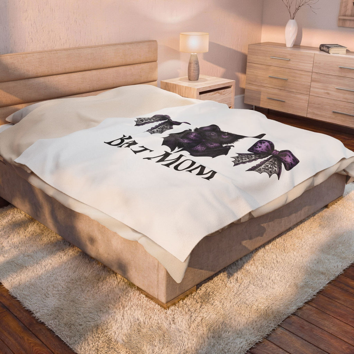 Sweet Bat Halloween Occult Gift Anime Vampire Horror Fan Manga Esoteric Hand Drawn Frill Blanket