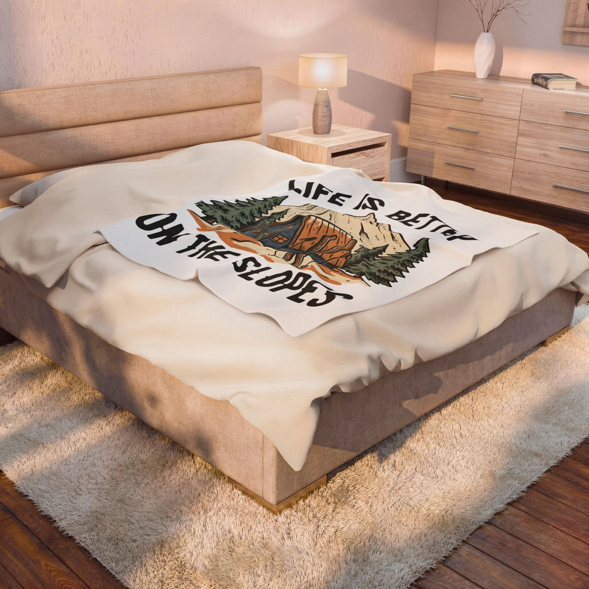 Ski Lodge Blanket Skiing Exploration Gift Women Retro Blanket Lodge Blanket Skier Enthusiast Vintage Blanket Adventure Graphic Sketch Peaks Blanket