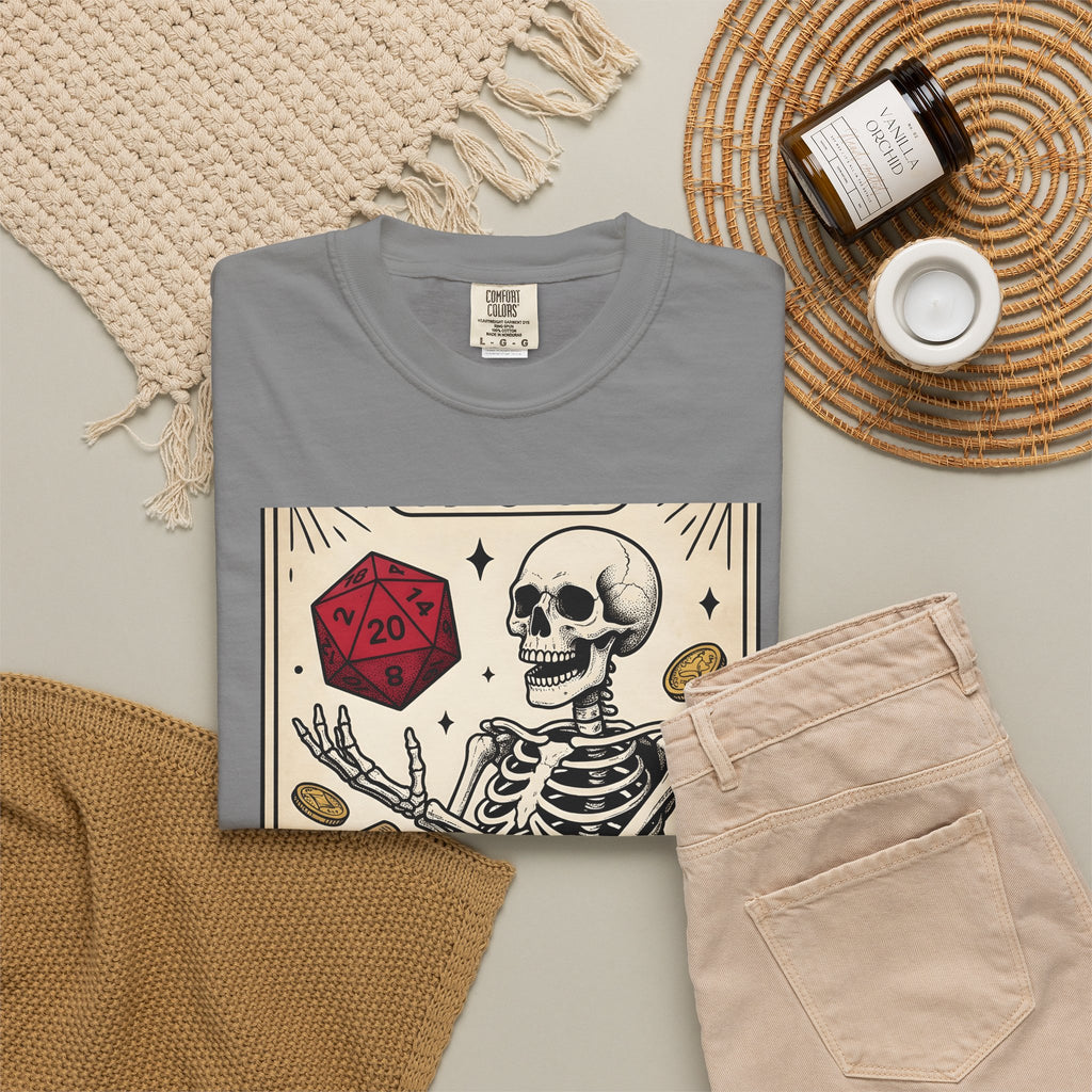 Skull Tarot Card T-Shirt Tabletop Gaming Roleplaying Gift Women Dark T-Shirt Tarot Card T-Shirt Gamer Fan Gothic T-Shirt Rpg Graphic Retro Game