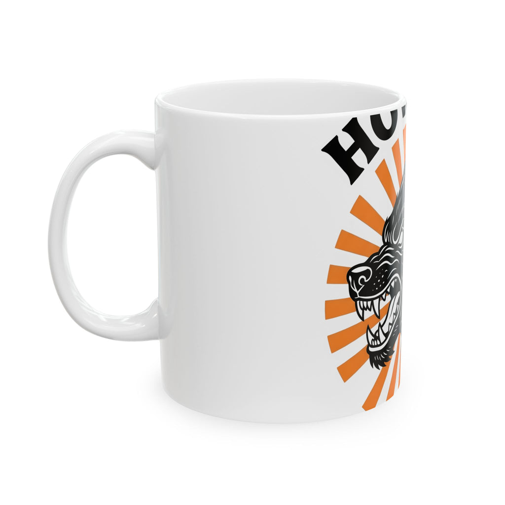 Wolf Face Halloween Scary Gift Werewolf Horror Fan Creepy Retro Sunburst Mug
