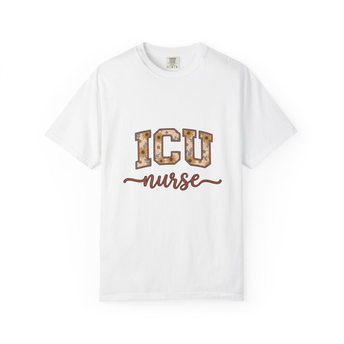 Flower Varsity Letters T-Shirt Nurse Floral Gift Women Boho T-Shirt Letterman T-Shirt Healthcare Enthusiast Hippie T-Shirt Floral Design Retro