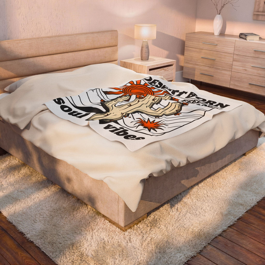Desert Plant Art Blanket Boho Arizona Gift Women Hand Drawn Blanket Cactus Blanket Bohemian Enthusiast Illustrated Blanket Southwestern Graphic