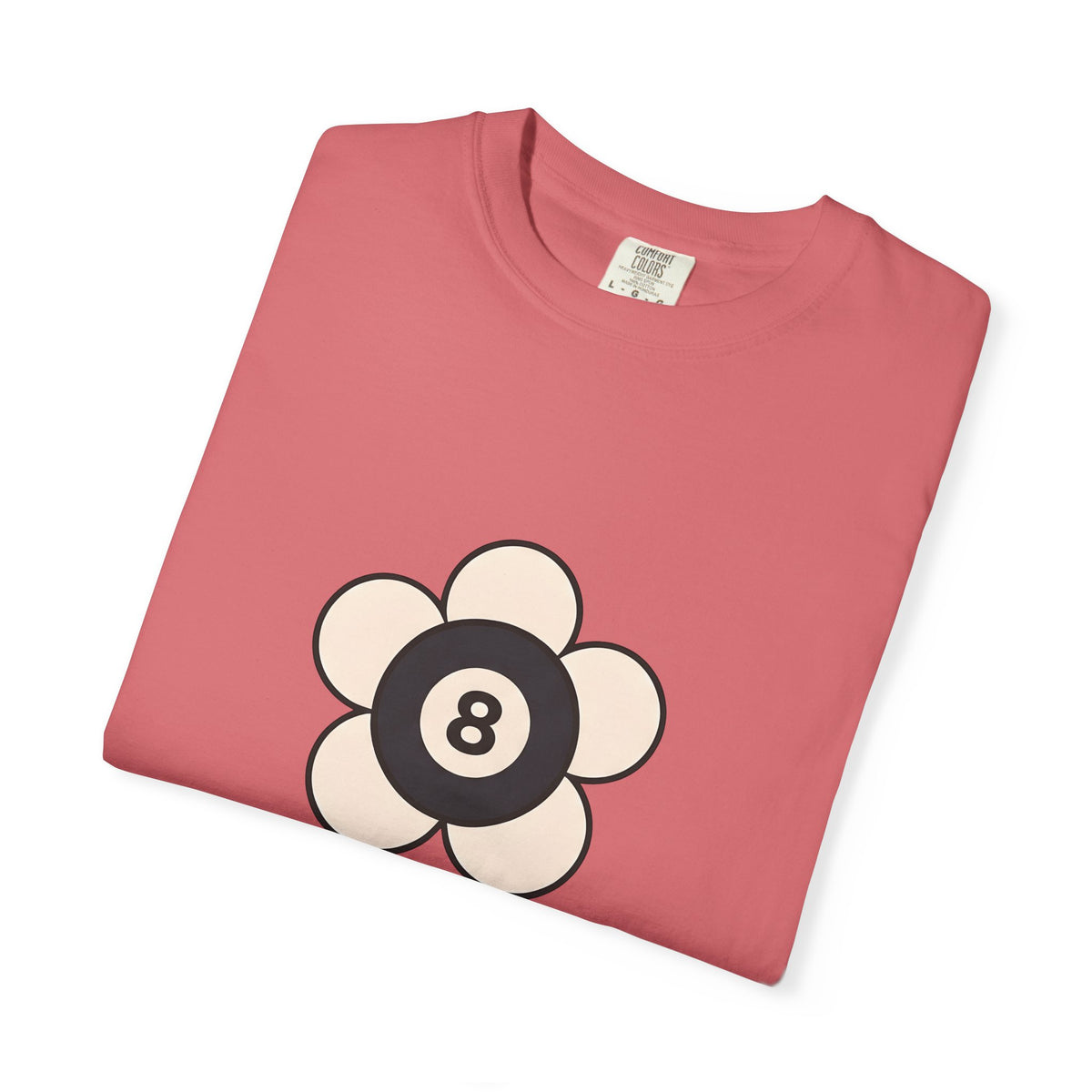 Eight Ball Flower Billiards Plants Gift Modern Magic Flower Pool Fan Artistic Floral Antique T-Shirt