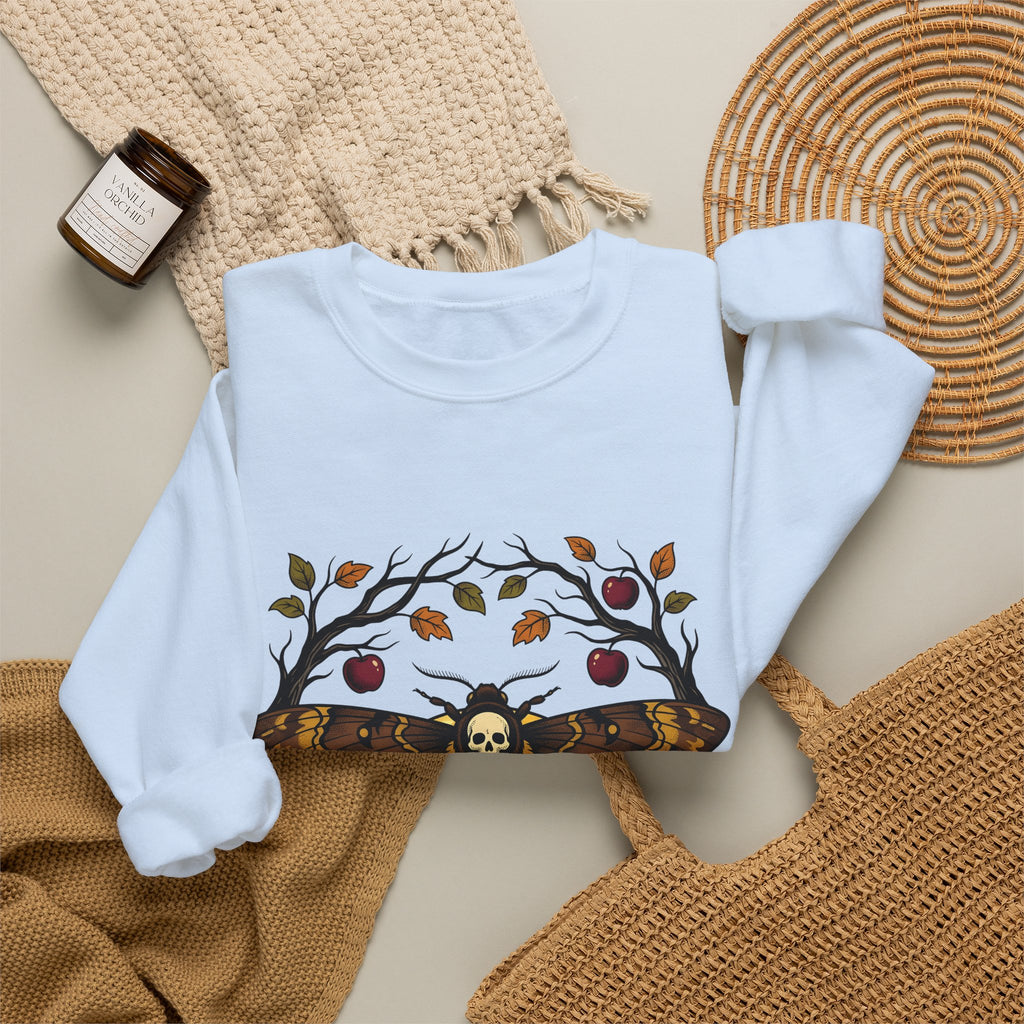 Moth Skull Sweatshirt Halloween Horror Gift Women Retro Sweatshirt Insect Sweatshirt Horror Fan Creepy Sweatshirt Macabre Graphic Sketch