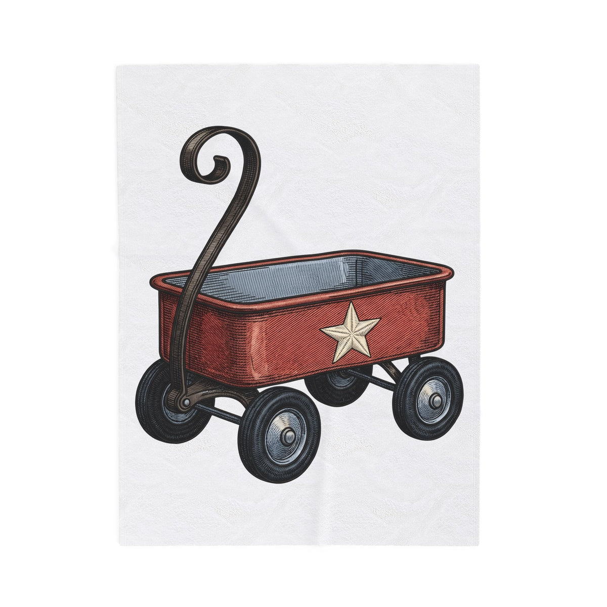Red Wagon 4Th Of July Usa Gift Antique Cart Fireworks Fan Vintage American Line Blanket