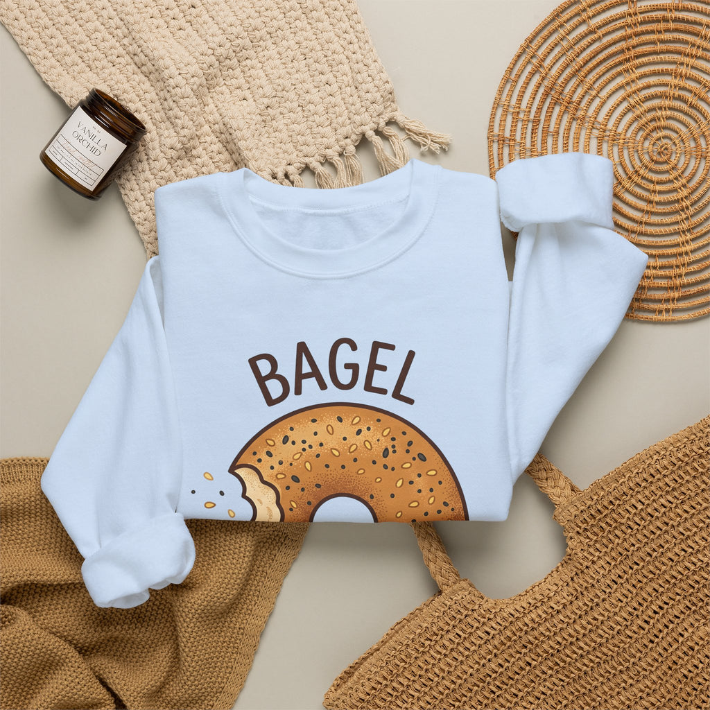 Bagel Desserts Morning Gift Doodle Bagel Pastry Fan Hand Drawn Breakfast Old School Sweatshirt