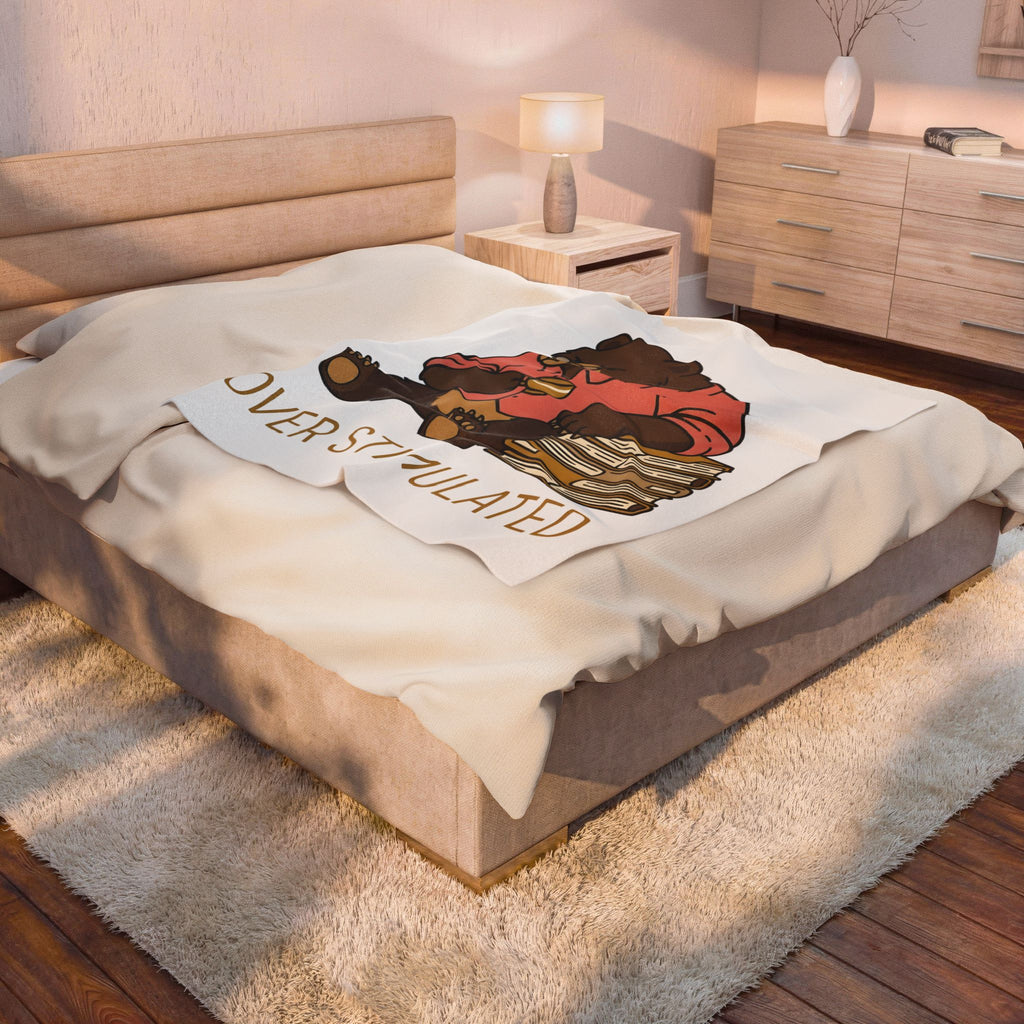 Bear Mocha Blanket Teachers Caffeine Gift Women Illustration Blanket Mocha Blanket Educator Enthusiast Drawing Blanket Caffeine Graphic Doodle