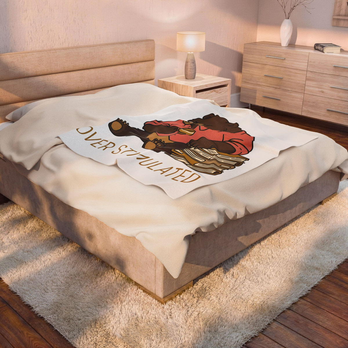 Bear Mocha Blanket Teachers Caffeine Gift Women Illustration Blanket Mocha Blanket Educator Enthusiast Drawing Blanket Caffeine Graphic Doodle