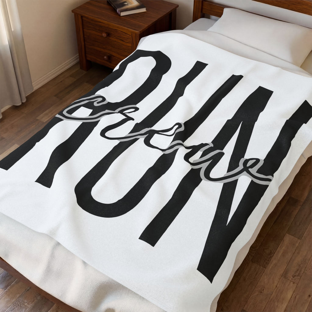 Jogging Letters Blanket Running Workout Gift Women Strong Contemporary Blanket Alphabet Blanket Runner Enthusiast Modern Blanket Fitness Graphic