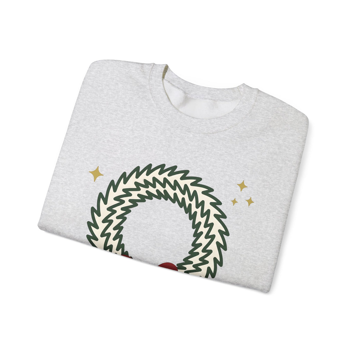 Holiday Wreath Sweatshirt Christmas Seasonal Gift Women Simple Sweatshirt Wreath Sweatshirt Xmas Fan Minimalist Sweatshirt Seasonal Graphic Sketch Red Ribbon