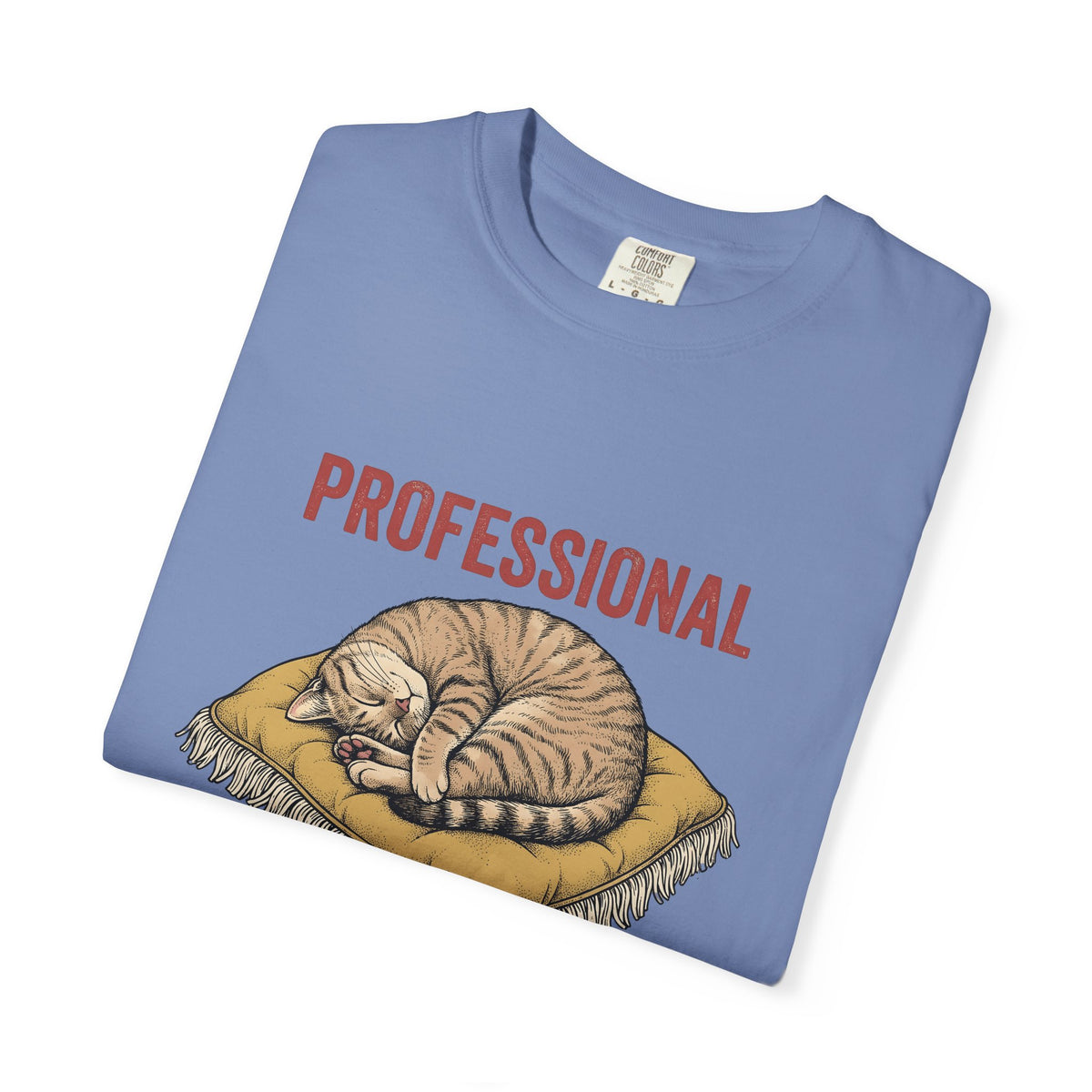 Resting Cat T-Shirt Cat Comedy Gift Women Classic T-Shirt Kitten T-Shirt Feline Fan Cat T-Shirt Humor Graphic Doodle Headrest T-Shirt