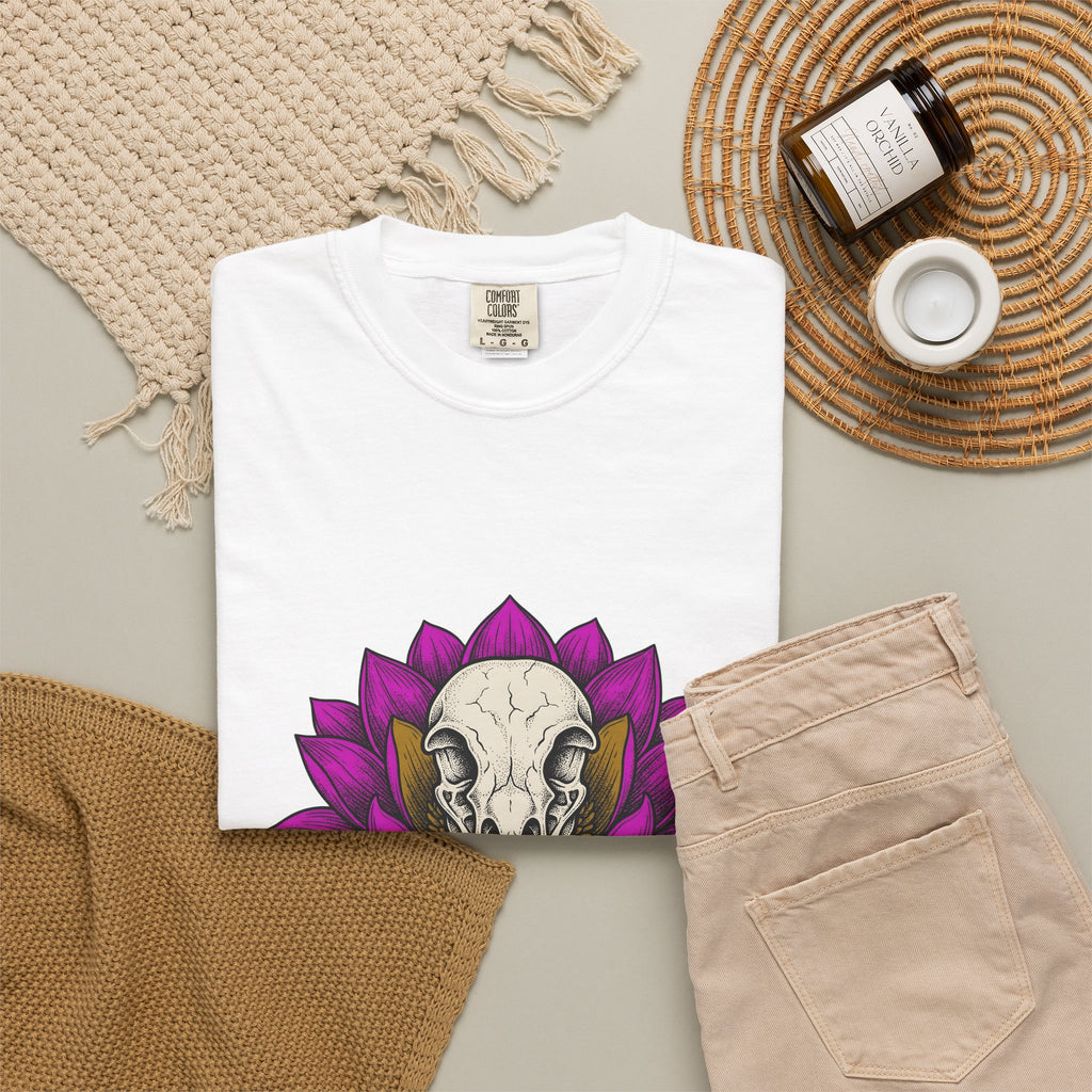 Bird Head Flower T-Shirt Boho Chic Emo Gift Women Line Art T-Shirt Floral Head T-Shirt Hippie Fan Minimalist T-Shirt Goth Graphic Classic Lotus