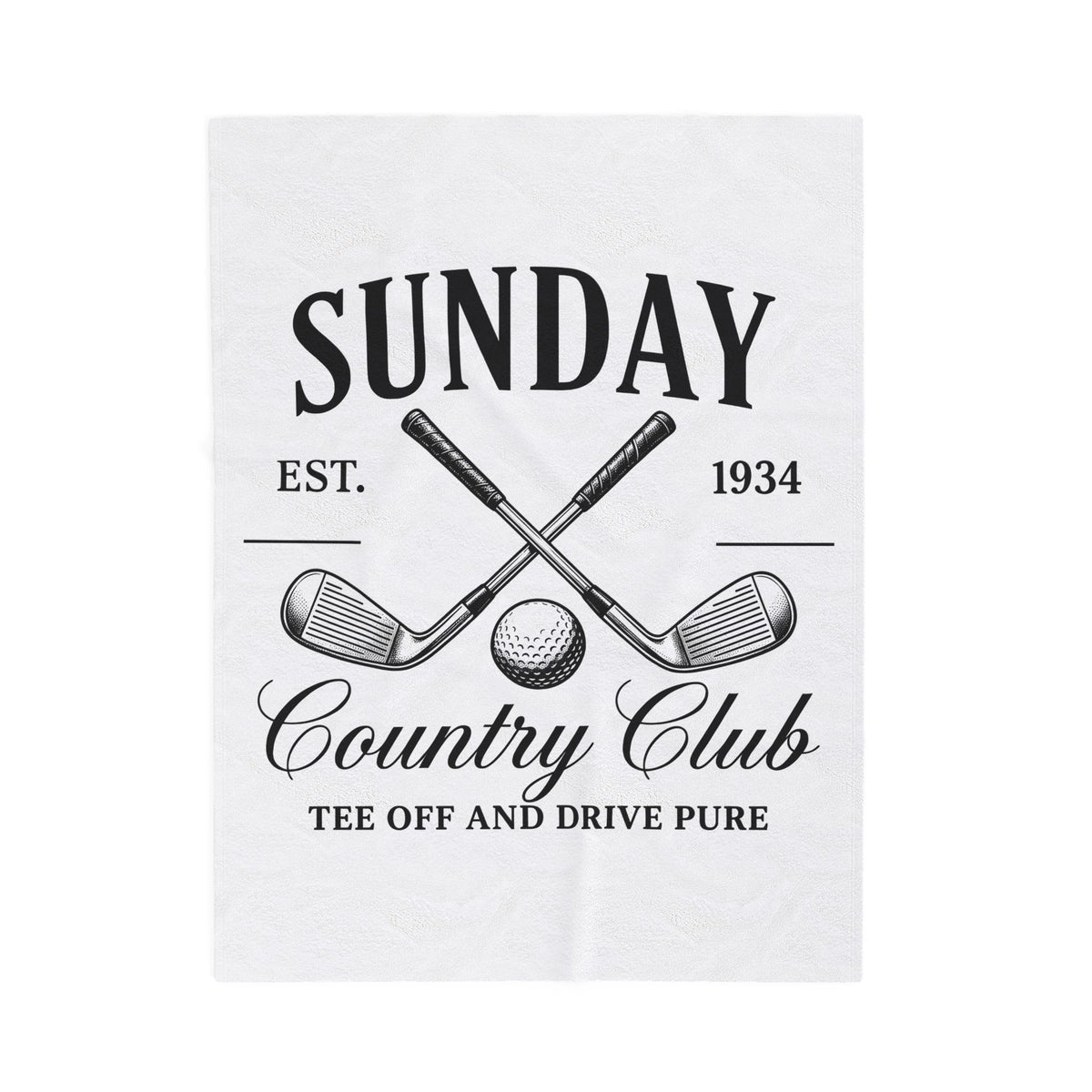 Golf Clubs Ball Blanket Golf Country Club Gift Women Vintage Blanket Golf Ball Blanket Golfer Enthusiast Retro Blanket Clubhouse Graphic Hand Drawn