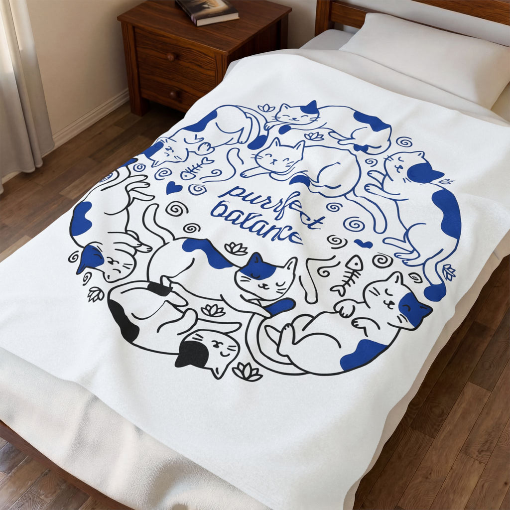 Sleeping Cats Blanket Cat Animals Gift Women Doodle Blanket Kitten Blanket Cat Fan Feline Blanket Cartoon Graphic Wildlife Illustration Minimalist