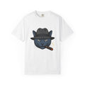 Cat Bonnet T-Shirt Cat Satire Gift Women Antique T-Shirt Headgear T-Shirt Feline Fan Vintage T-Shirt Parody Graphic Line Art Stogie T-Shirt