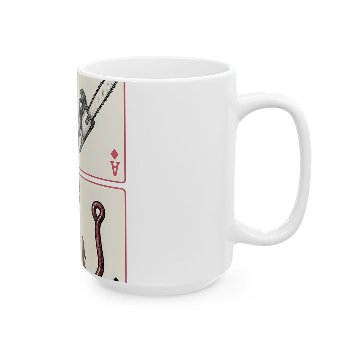 Spooky Card Deck Mug Halloween Fright Gift Women Hand Drawn Mug Tarot Card Mug Horror Fan Illustrated Mug Scary Graphic Cartoon