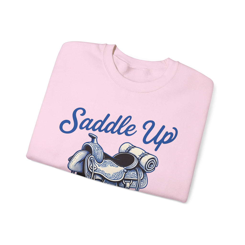 Western Saddle Cowgirl Western Gift Vintage Saddle Cowboy Fan Rodeo Country Hand Drawn Bedroll Sweatshirt