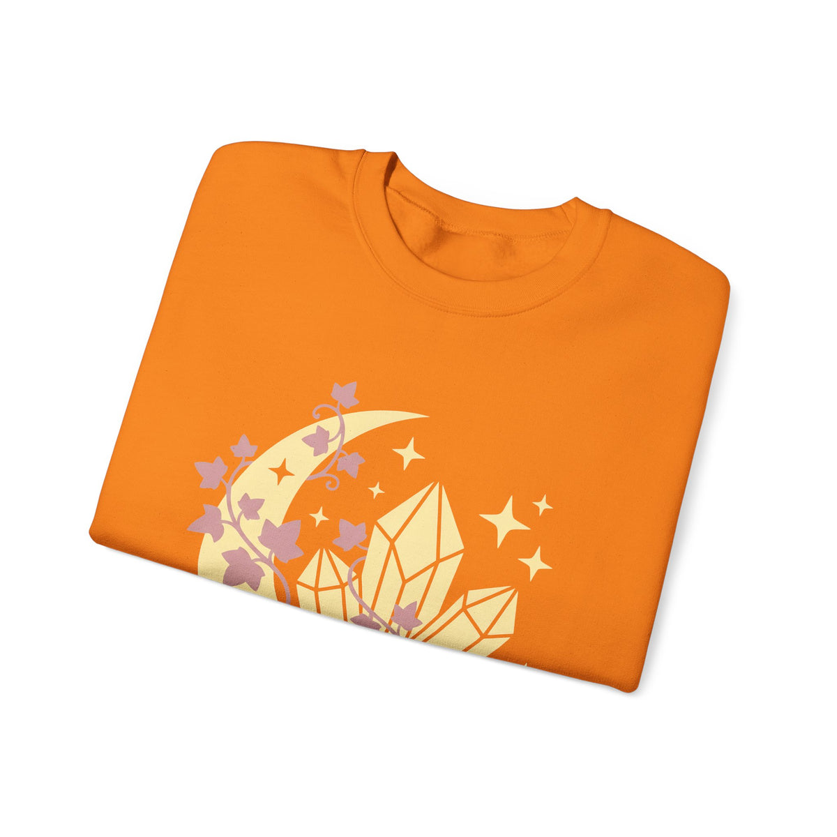 Moon Gems Sweatshirt Boho Chic Wellness Gift Women Starry Sweatshirt Lunar Stones Sweatshirt Bohemian Fan Celestial Sweatshirt Holistic Graphic Sleek Greenery