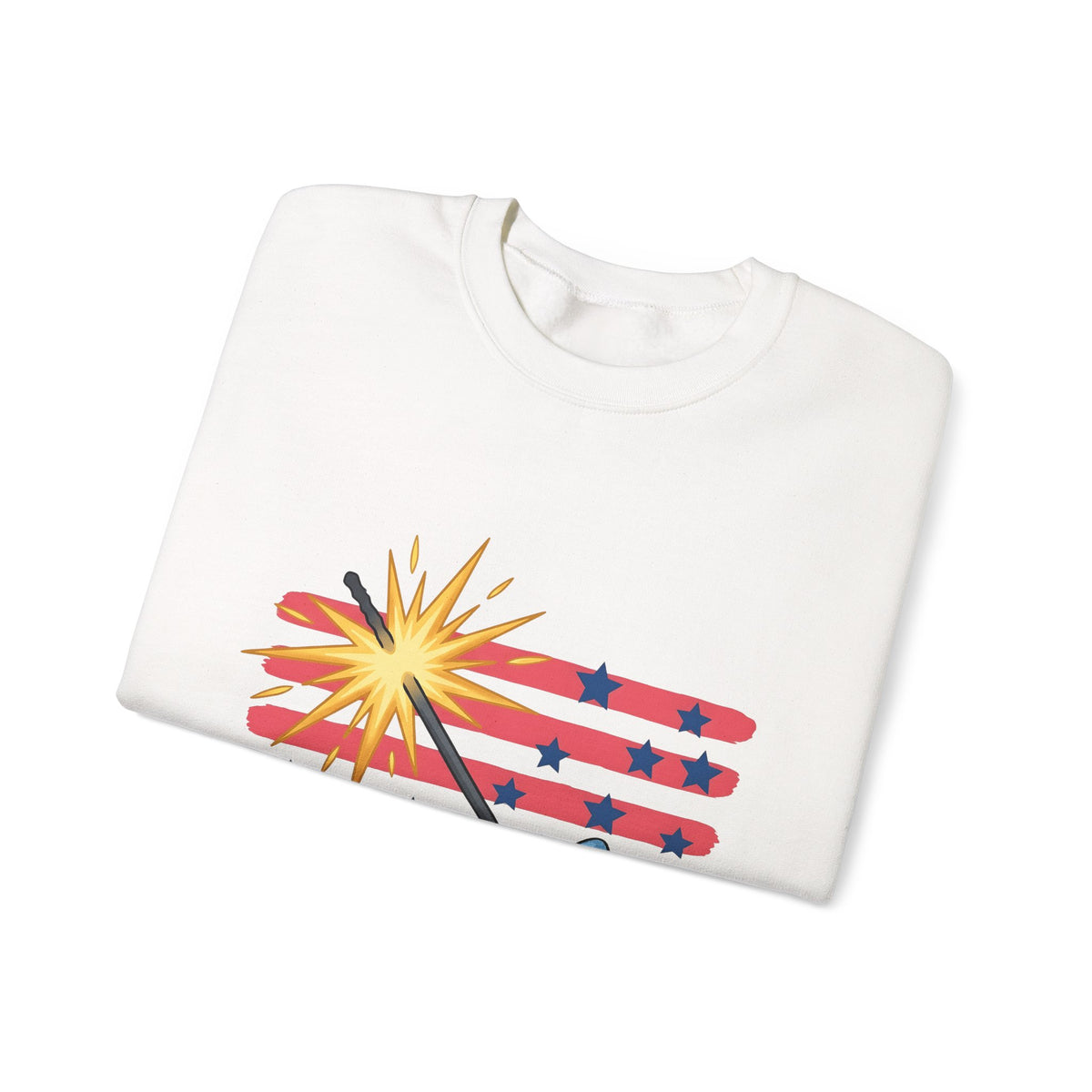 Sparkler Flag Sweatshirt 4th Of July Celebration Gift Women Patriotic Sweatshirt Wave Banner Sweatshirt Independence Day Fan American Sweatshirt Party Graphic
