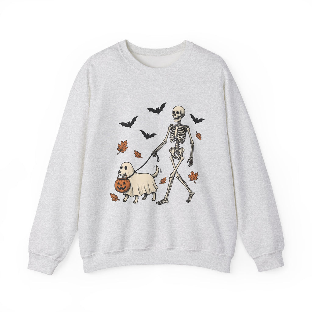 Dog Skeleton Costume Sweatshirt Halloween Animals Gift Women Scary Sweatshirt Dog Skeleton Sweatshirt Horror Fan Spooky Sweatshirt Creature Graphic Hand Drawn