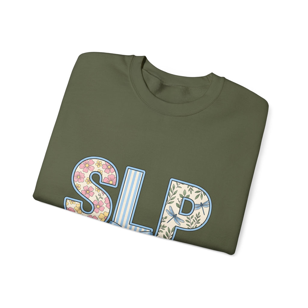 Floral Dragonfly Monogram Sweatshirt Speech Therapist Educator Gift Women Whimsical Sweatshirt Monogram Sweatshirt Speech Pathology Enthusiast Whimsy