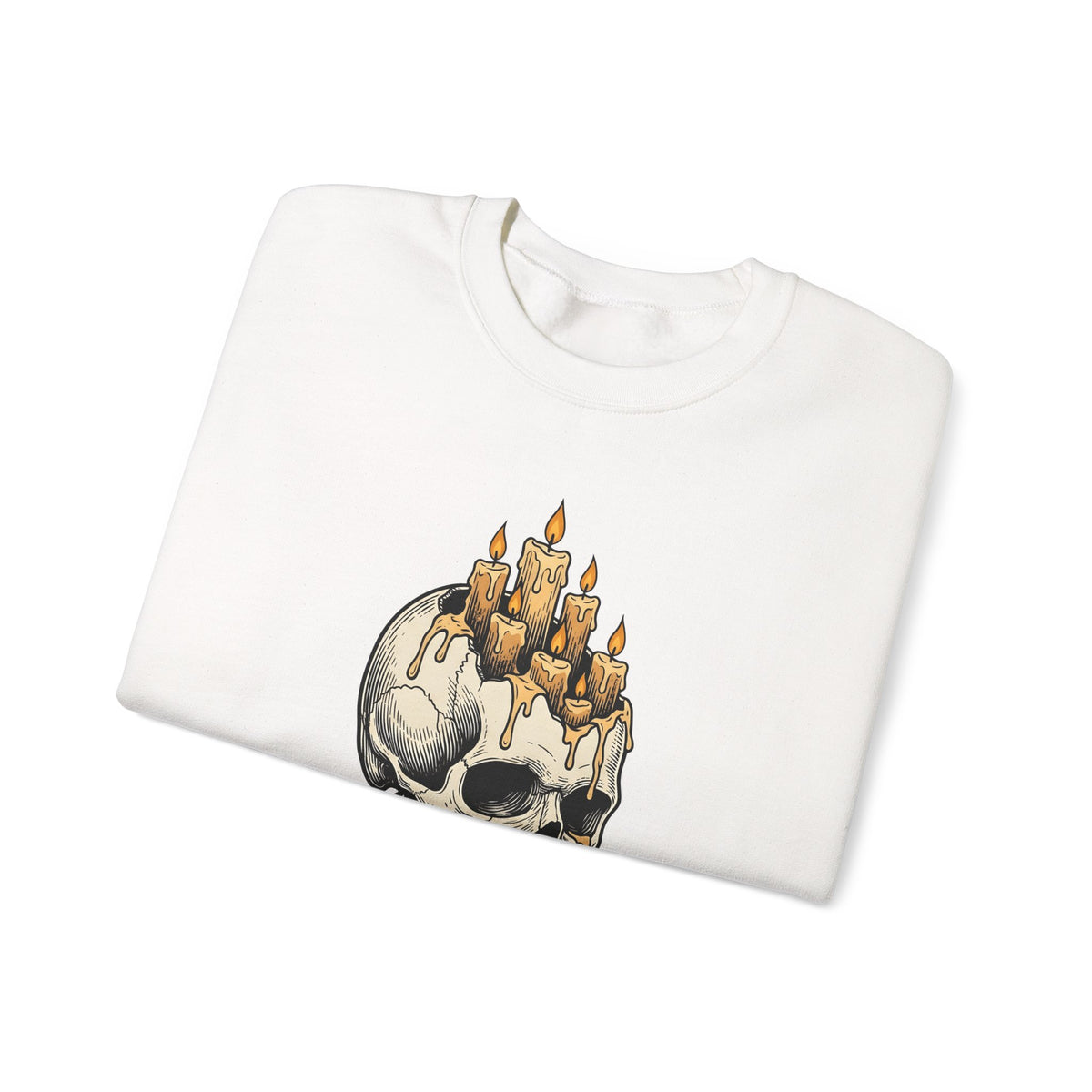 Skull Candles Sweatshirt Gothic Halloween Gift Women Gothic Sweatshirt Candle Sweatshirt Dark Fan Cthulhu Graphic Spooky Sweatshirt Vintage Wax Sweatshirt