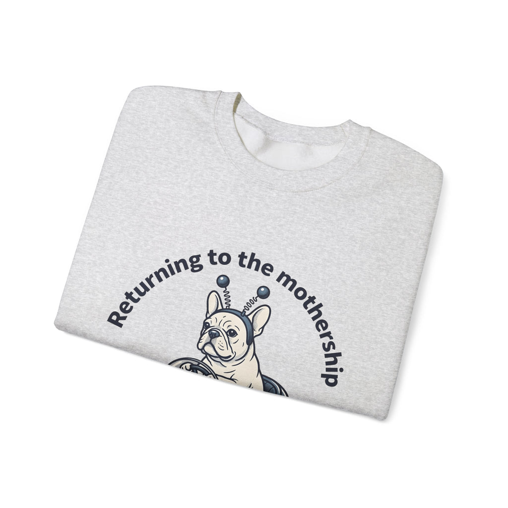 French Bulldog Rocket Sweatshirt Dog Jokes Gift Women Cartoon Sweatshirt Frenchie Sweatshirt Dog Fan Toon Sweatshirt Funny Graphic Vintage Satellite Sweatshirt