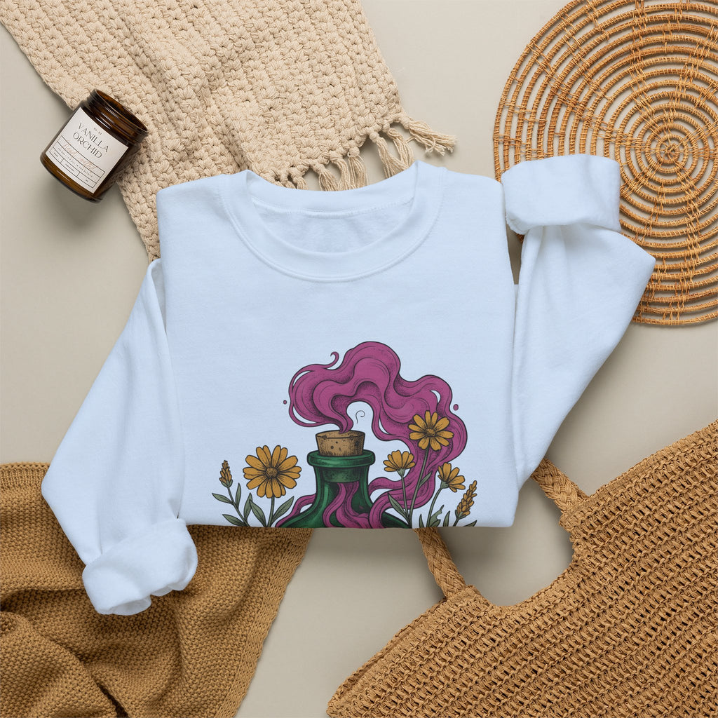 Elixir Flask Sweatshirt Halloween Magic Gift Women Cartoon Sweatshirt Potion Bottle Sweatshirt Spooky Fan Toon Sweatshirt Magical Graphic